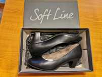 Черни дамски обувки "Soft Line". Изкуствена кожа. Размер 38.