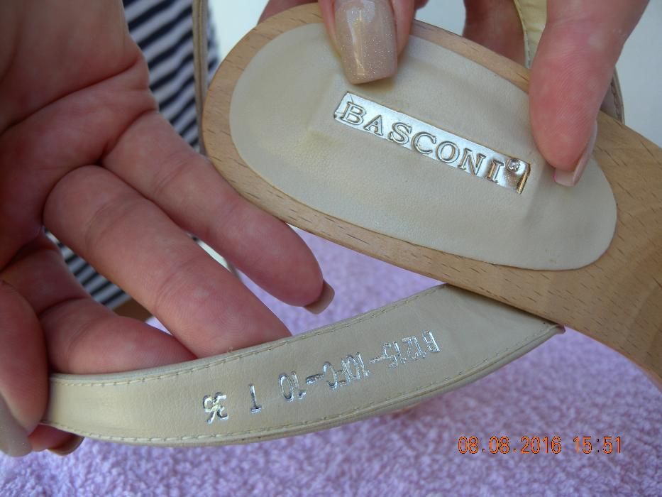 Sandale BASCONI−100% ORIGINALE, elegante, NOI+Dantelă brodată manual!