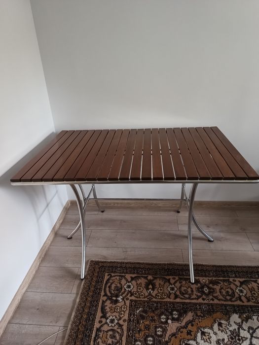 NOU Masă+4 scaune lemn TEAK/aluminiu