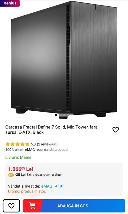 Carcasa gaming Fractal Define 7 Solid E ATX Black Full Box

Stare impe