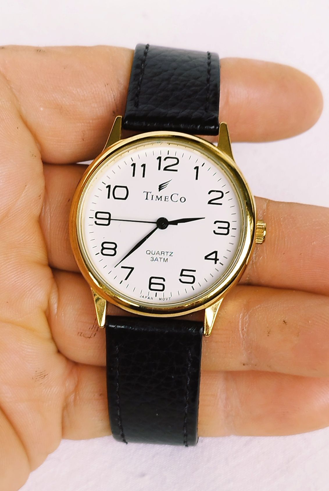 Ceas de damă Time Co cu cuarț, carcasă din oțel inoxidabil curea piele