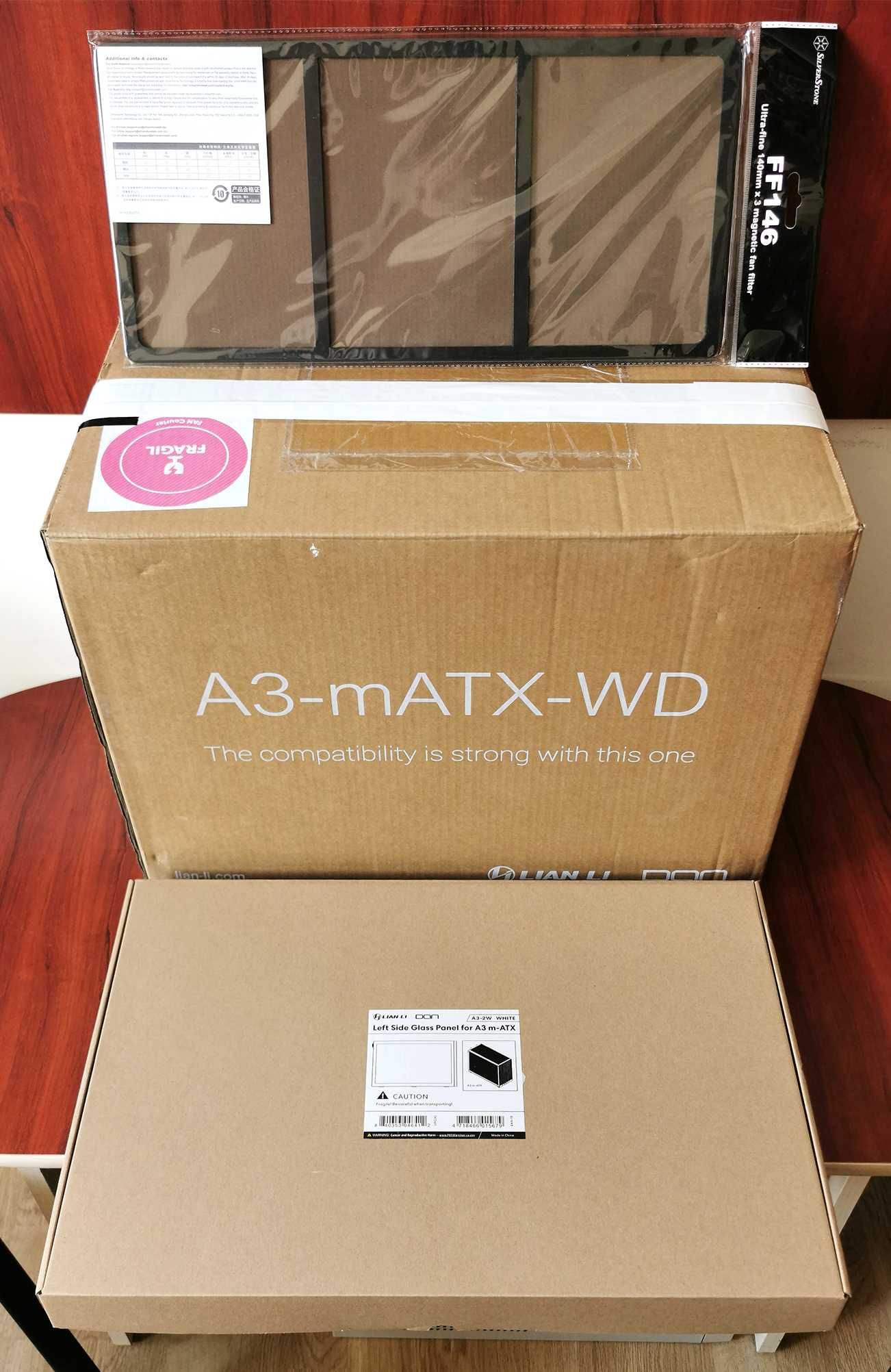 Carcasa Lian Li DAN A3 mATX Wood Edition White, Micro-ATX + accesorii