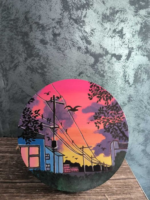 Pictură acrylic- Seară luminoasă