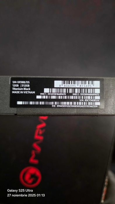 Samsung S25 Ultra Titanium Black 12GB/512GB