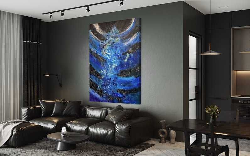 Картина абстрактная холст масло модерн живопись современная космос