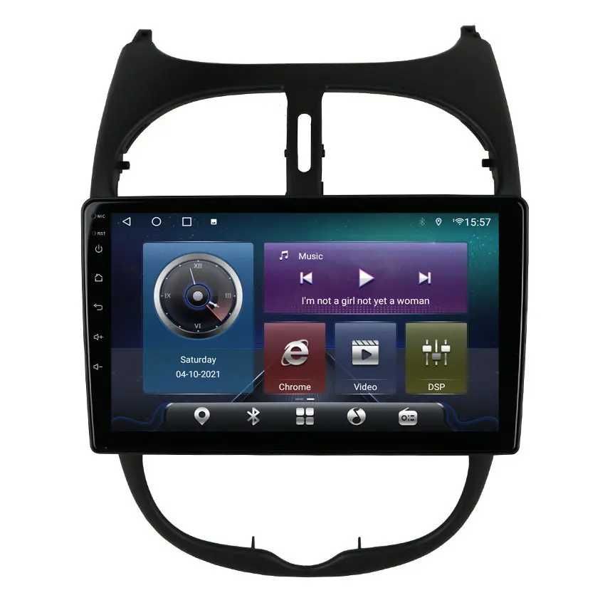 Navigatie Android 13 Peugeot 206 1998 - 2009 1/8 Gb  CarPlay + CAMERA