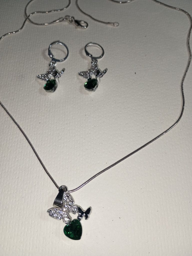 Set cercei și colier argint 925 cu zirconiu