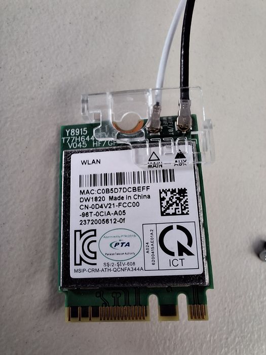 Dell DW1820 WLAN Wireless WiFi 6 + 2 antene Dell