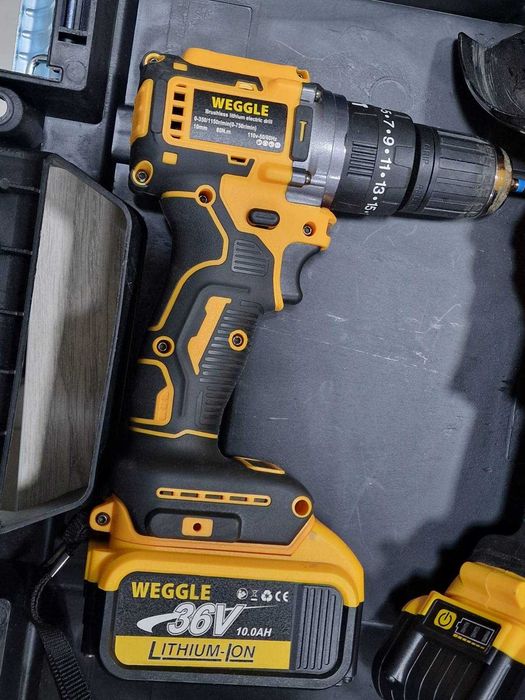 НОВИ Безчетков винтоверт и ъглошлайф + батерии / зарядно / аксесоари