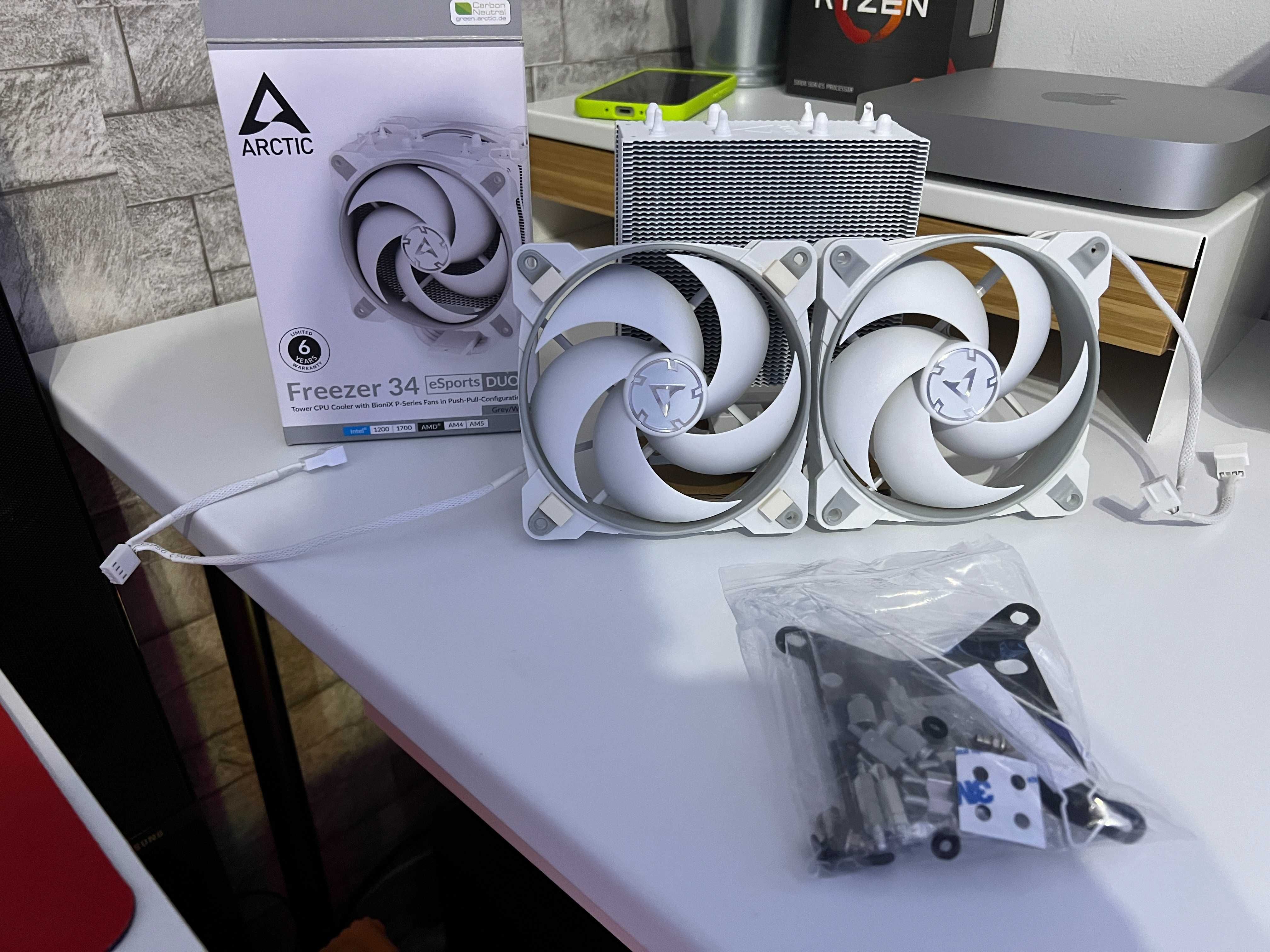 Cooler CPU Procesor Arctic Cooling eSports 34 Duo White