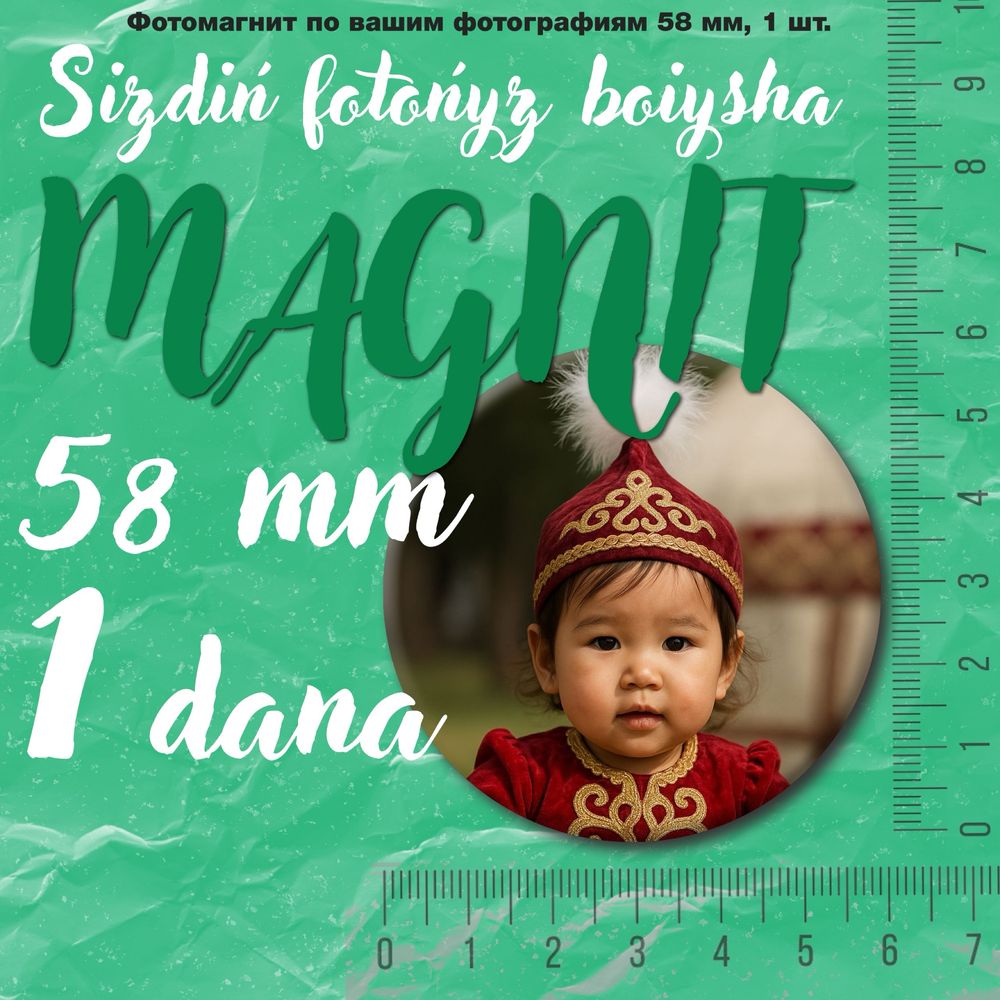 Фотомагнит на заказ, есть разные размера