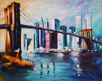 "Пъстър Ню Йорк" Картина 40х50см, Маслена живопис с шпакла