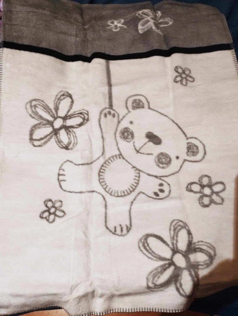 Памучно одеяло Teddy 75/100см. - сиво