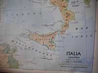 Harti didactice Italia, 3 harti mari, cu index al denumirilor