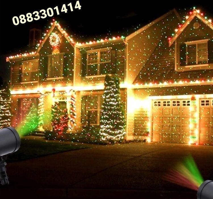 Коледен Лазерен Соларен Прожектор