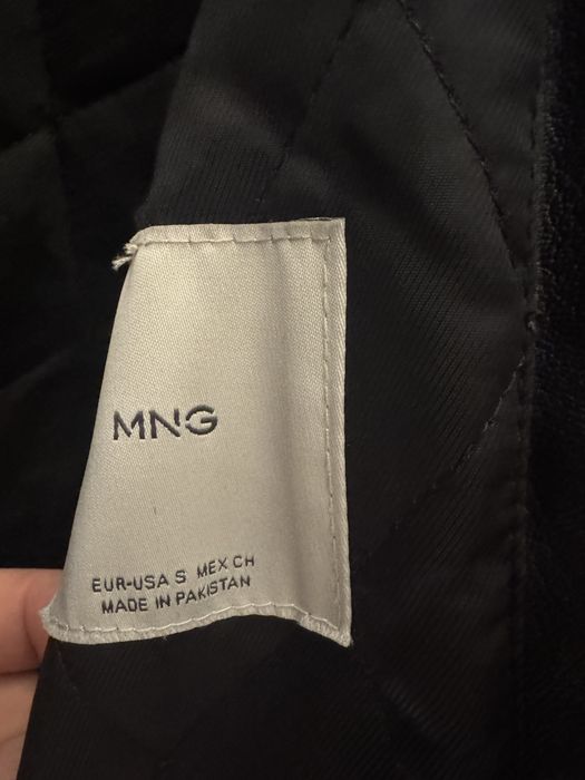 Geaca piele negru Mango