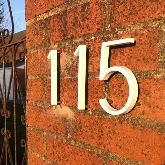 Numere metalice, zing casa, usa, gard, efect de plutire, 3D, moderne