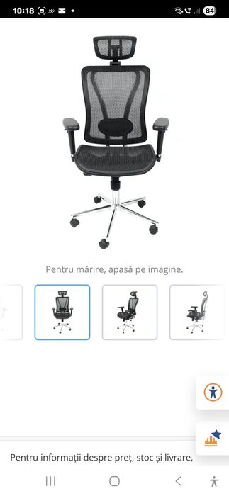 Scaun ergonomi birou - negru pânză