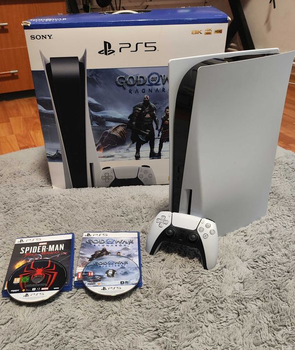 Playstation 5 4k 120fps,825gb + god of war ragnarok,spider man