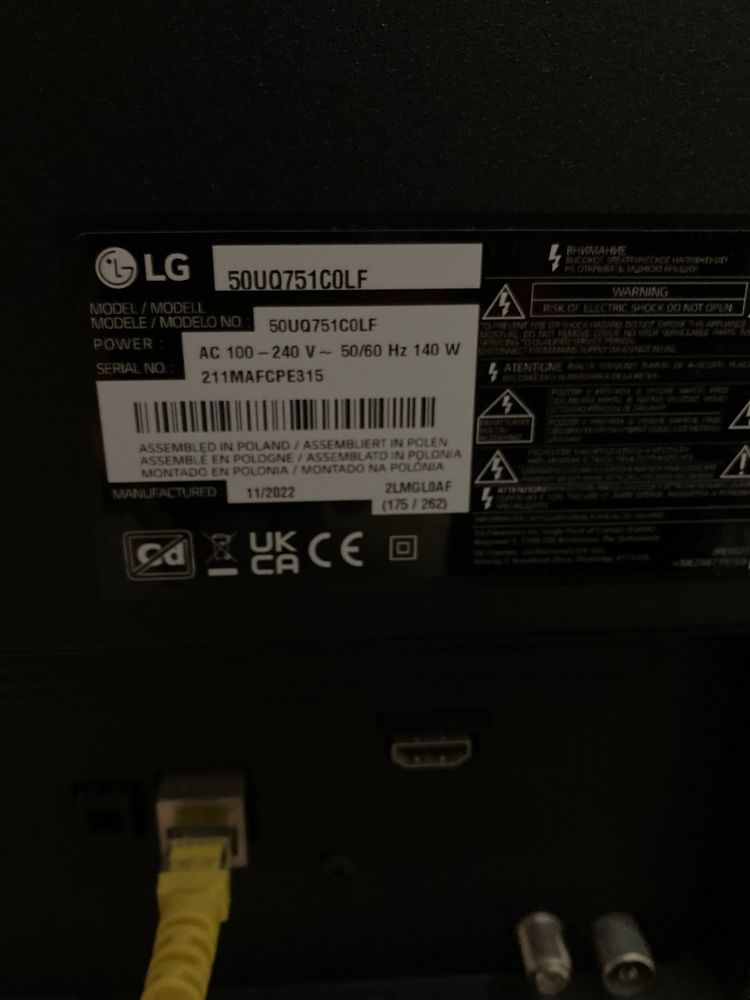 За Части LG 50UQ751