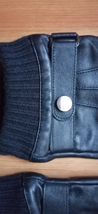 Manusi negre de piele pentru barbati, marimea 10