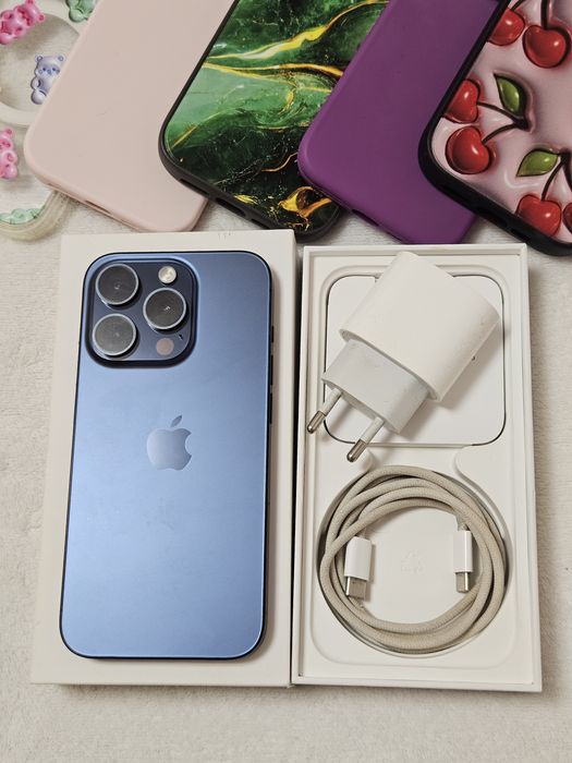 Iphone 15 pro 128GB Blue Titanium Full box, ca nou