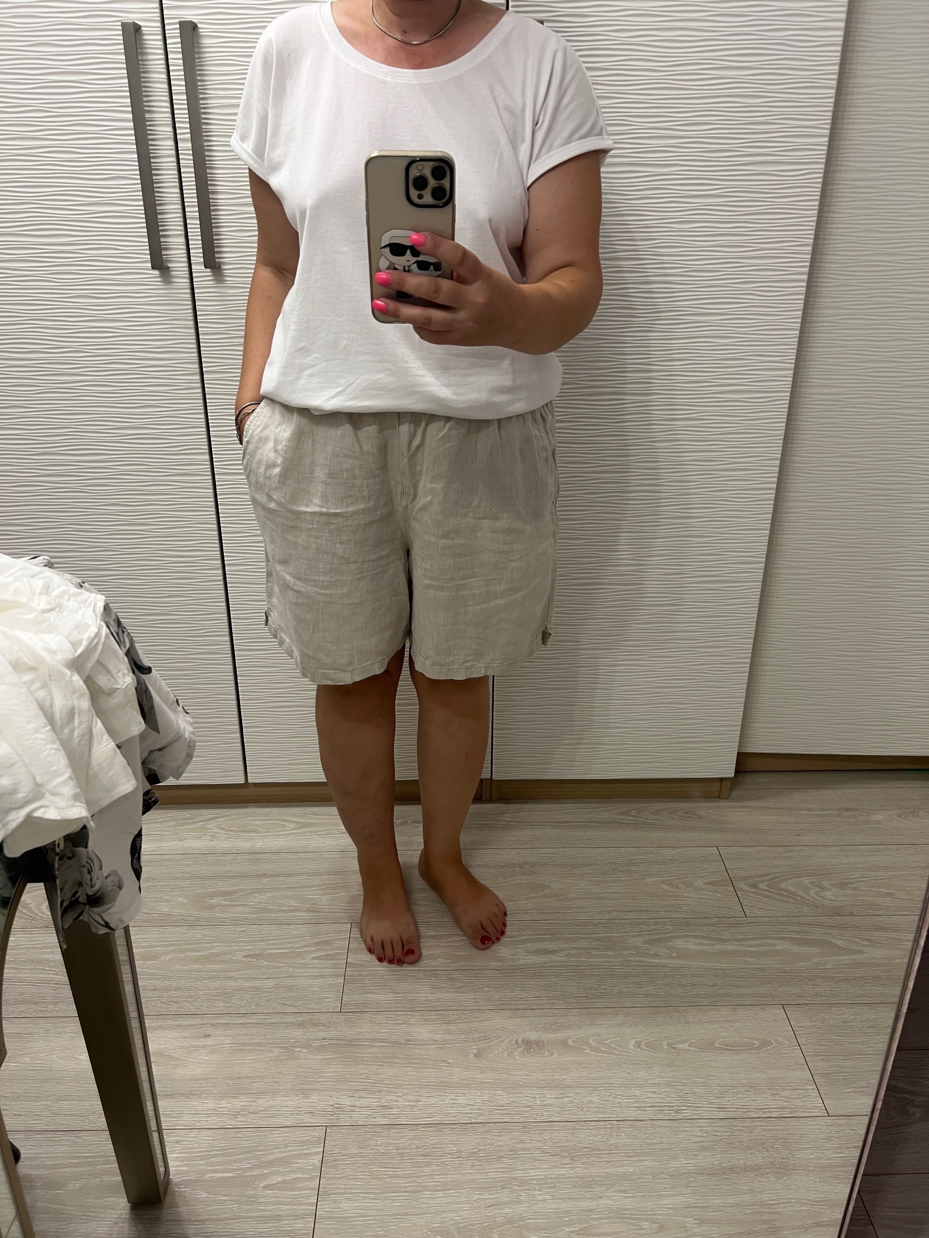 Fusta pantalon sau pantaloni scurti din in