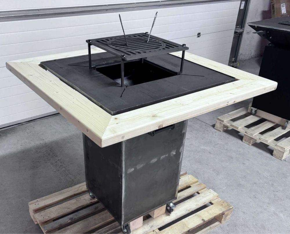Gratar cu plita otel firepit
