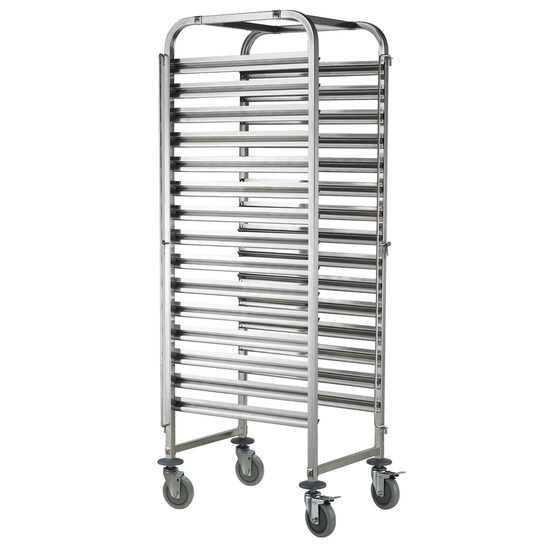 Rastel,raft  de tavi inox  60x40 cm sau GN1/1 cu roti nou sigilat