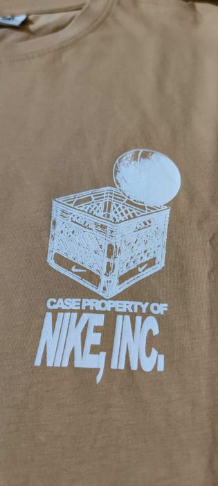 Nike Тениска Памучна XXL бежова с гръб