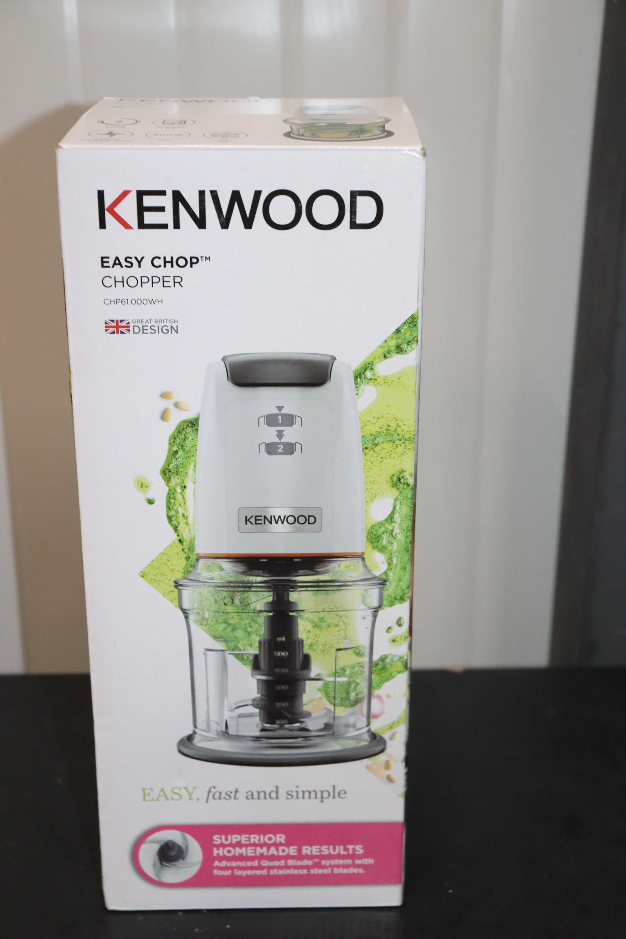 Чопър Kenwood Easy Chop, купа 0,5л, 2 скорости, 500W, CHP61.100