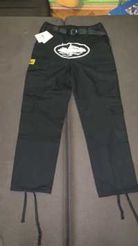 CRTZ Corteiz Cargo Pants, Color Black With White Logo