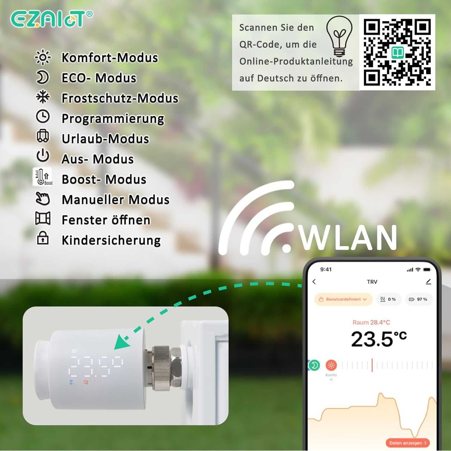 НОВ! WiFi термостатичен вентил за радиатор за водни системи