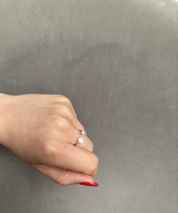 Inel ajustabil cu perla naturala - nou - ajustabil - in cutie cadou