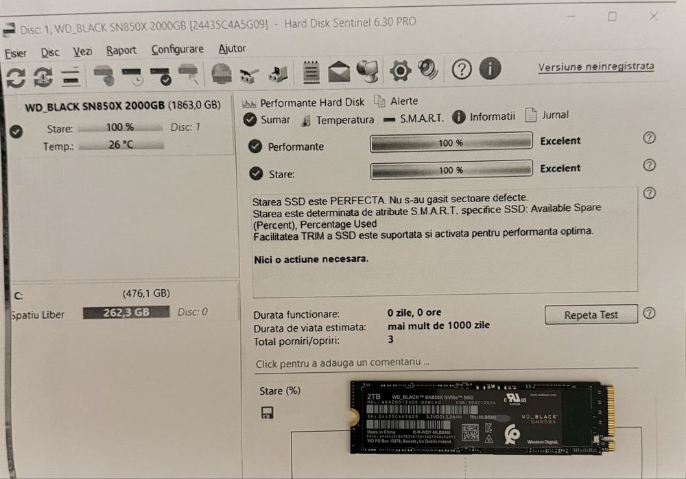 SSD WD Black SN850X 2TB PCI Express 4.0 x4 M.2 2280 WDS200T2X0E