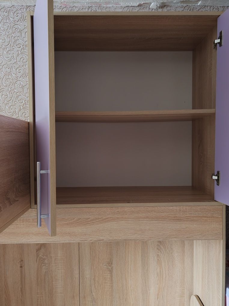 Кровать двухярусная со встроенными шкафами шкафами