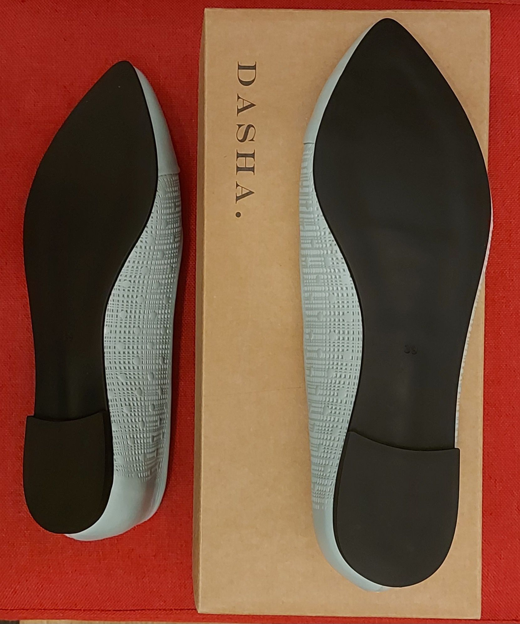 Pantofi dama din piele noi Dasha culoare bleu, nr.39