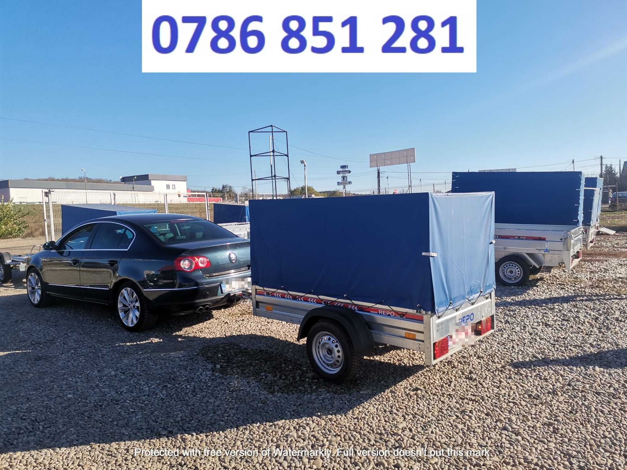 Remorca 750 Kg Auto Dublu Ax Prelata Apicola Trailer Moto