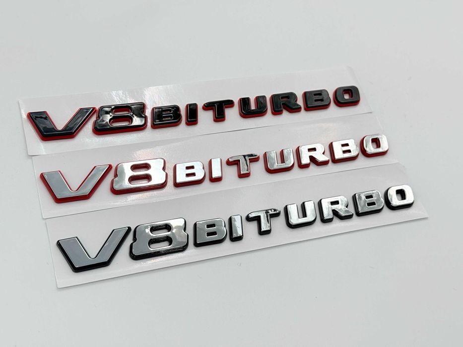 Emblema Compatibila Mercedes V8 Biturbo bicolor AMG