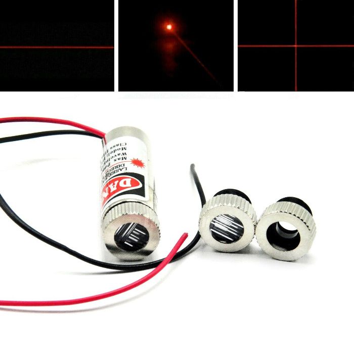 Laser dioda in linie, cruce punct 650nm 5mW 12x35mm 3-5V Nou