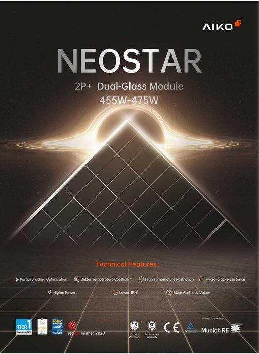 Panouri fotovoltaice - Aiko NeoStar 2P+ (modul Dual Glass) 465W