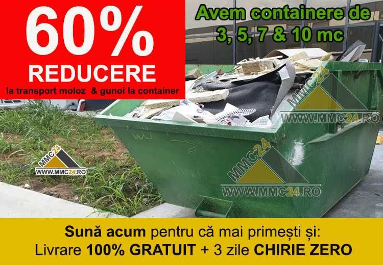 Vrei benă pentru E V A C U A T moloz & Gunoi? Acum ai 60% REDUCERE