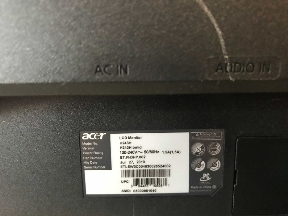 Acer H243H bmid 24" Widescreen LCD Display