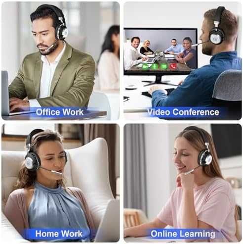 Нови Професионални безжични слушалки с микрофон за работа и Zoom