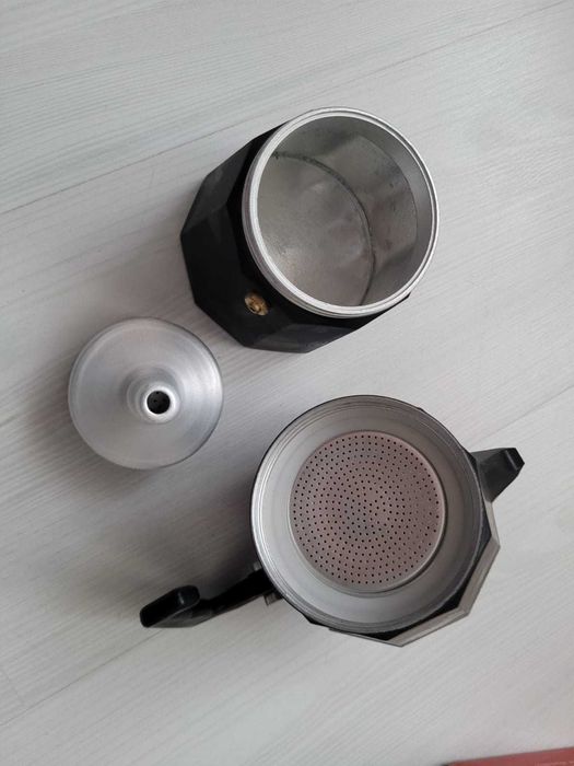 Espressor Cafea 300 ml, 6 cesti, Aluminiu, Aragaz, Plita, Negru, NOU