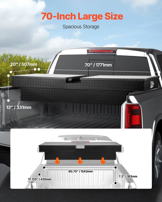 Cutie Aluminiu pentru Scule Camion,1778x508x330mm,Negru