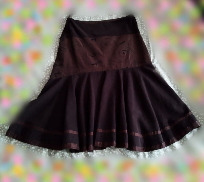 Fustă de catifea și mătase