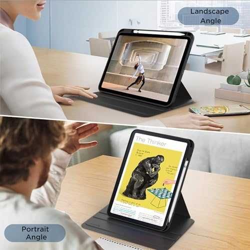 Нов Здрав Калъф кейс за таблет iPad A16 2025/2022 360° PU Кожа Стойка