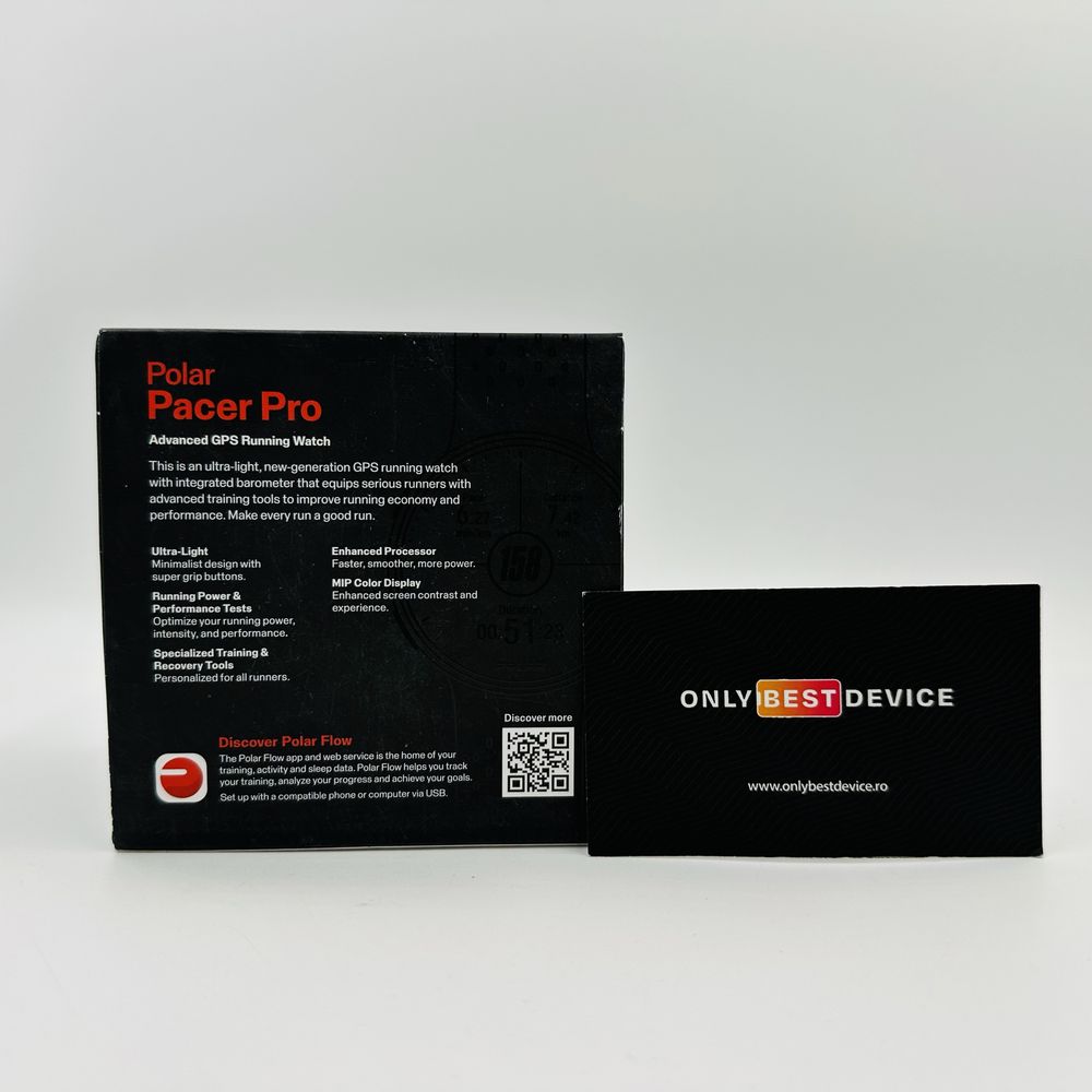 Smartwatch Polar Pacer Pro + senzor Polar H10, Carbon Grey S-L Silicon