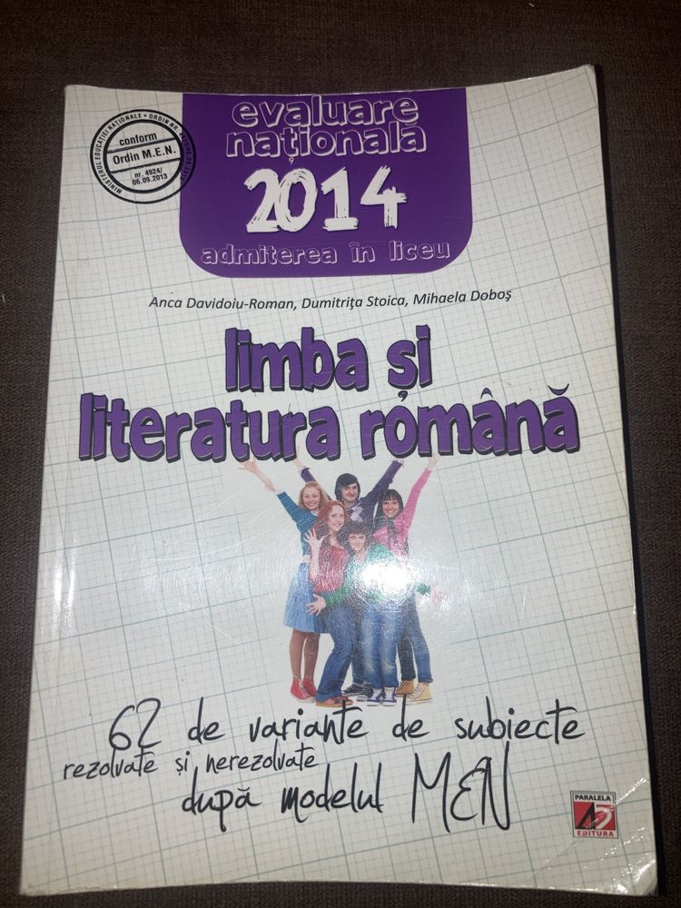 Culegere Limba Romana  EDITURA PARALELA 45 Evaluarea Nationala